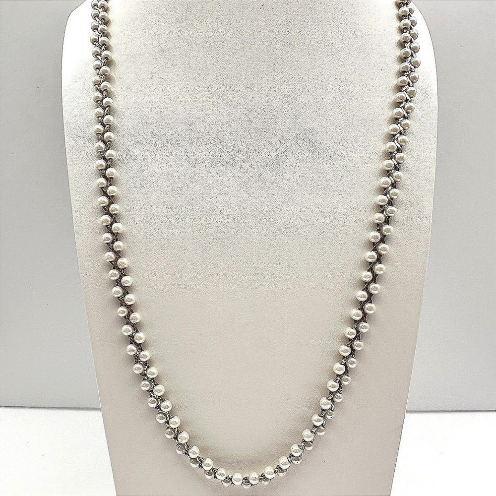 Unbranded Necklace Vintage 90s Women 12in Gold Excellent Faux Pearl Beaded Chain